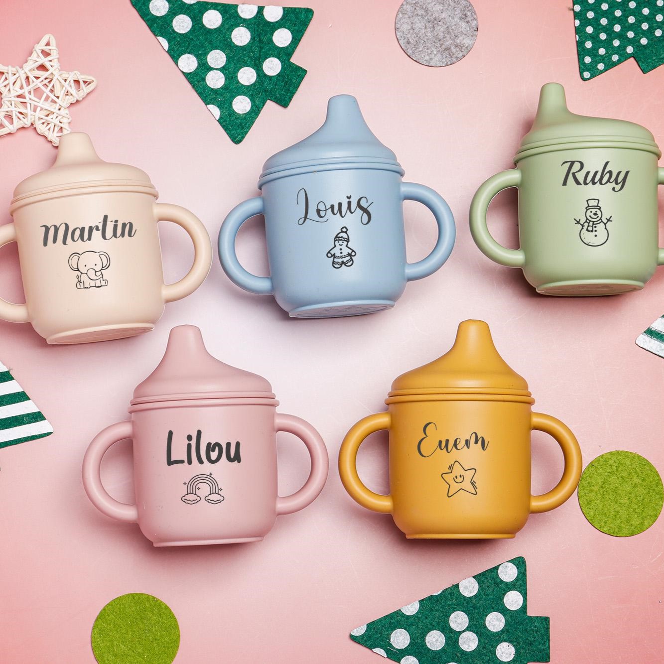 Personalised Baby Food Grade Sippy Silicone Cup  | CWBaby101