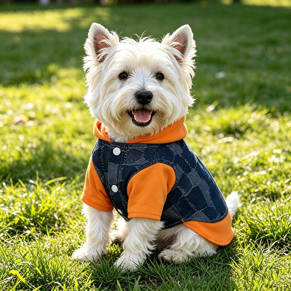 Personalized Pet Denim Patchwork Jacket Hoodie | BKPet565