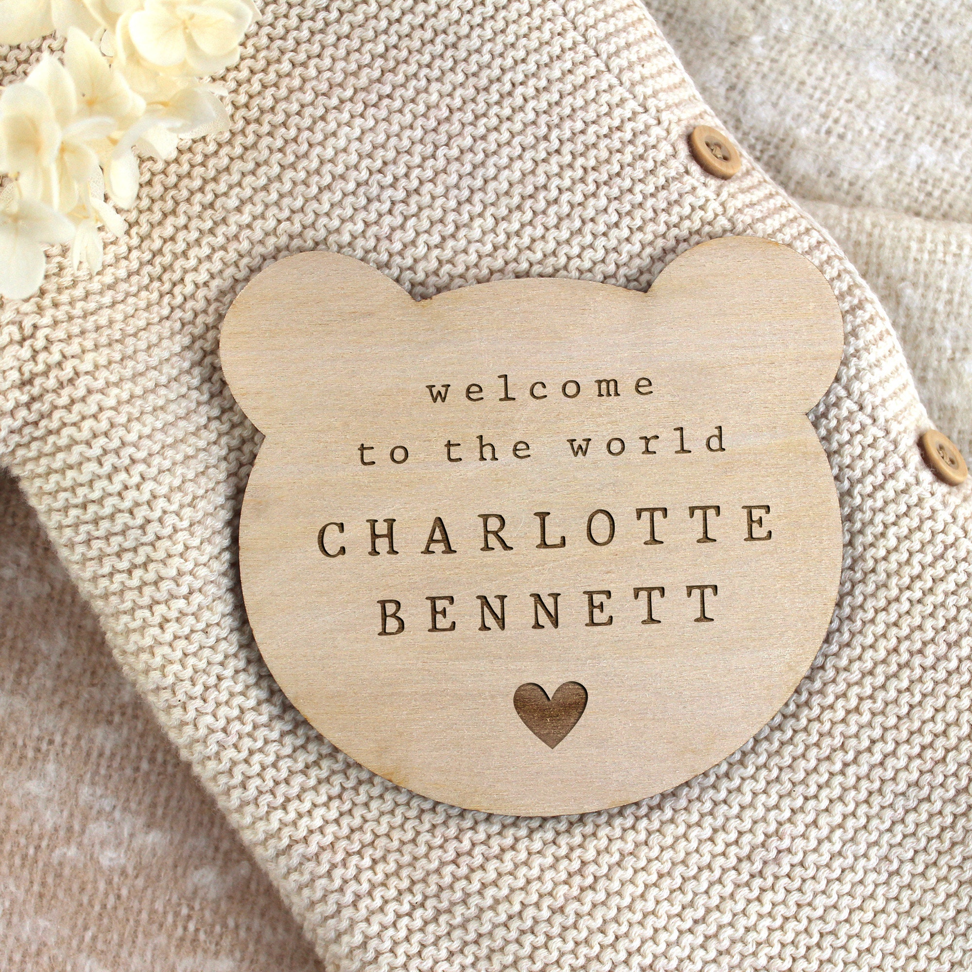 Personalized Wooden Newborn Baby Name Sign | CWBaby162