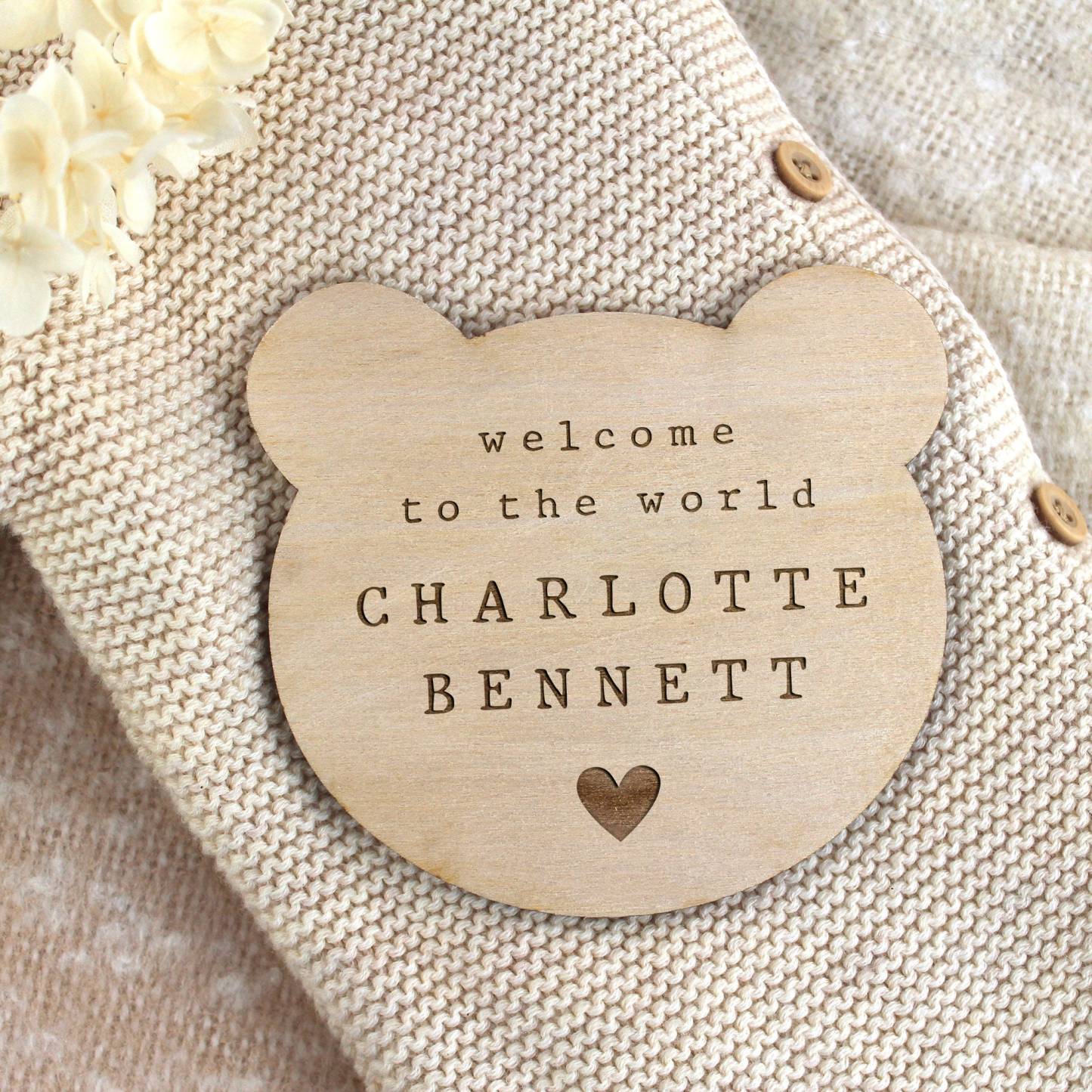 Personalized Wooden Newborn Baby Name Sign | CWBaby162