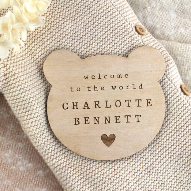 Personalized Wooden Newborn Baby Name Sign | CWBaby162