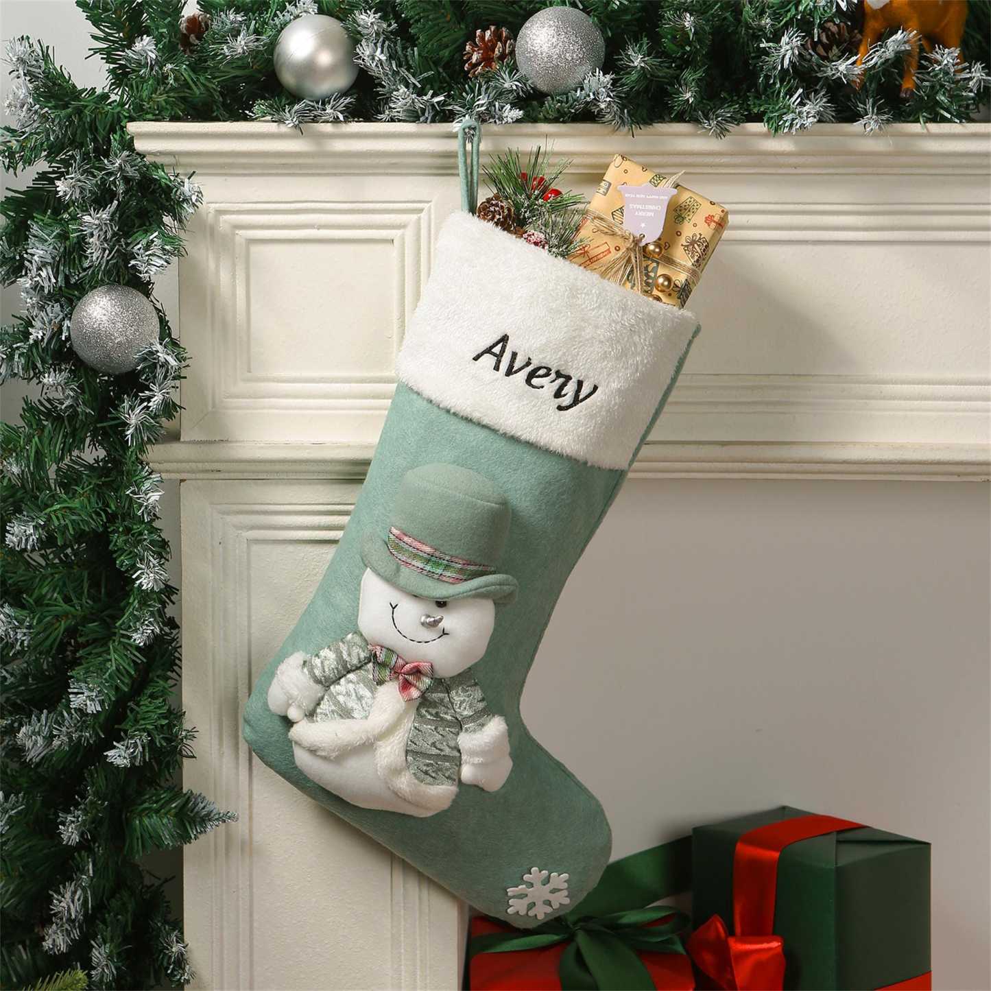 Personalized Embroidered Cute Pattern Christmas Stocking | MCGift207