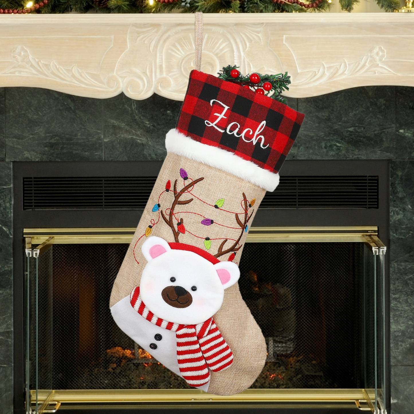 Personalized Embroidered 3D Christmas Stocking | MCGift40