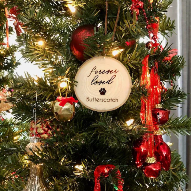 Personalized Wooden Pet Forever Loved Christmas Ornaments | MCGift50