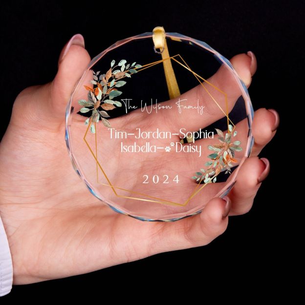 Personalized Glass Family Christmas Ornaments | CWGlass20