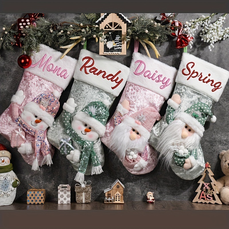 Personalized Embroidered Cute Pattern Christmas Stocking | MCGift208