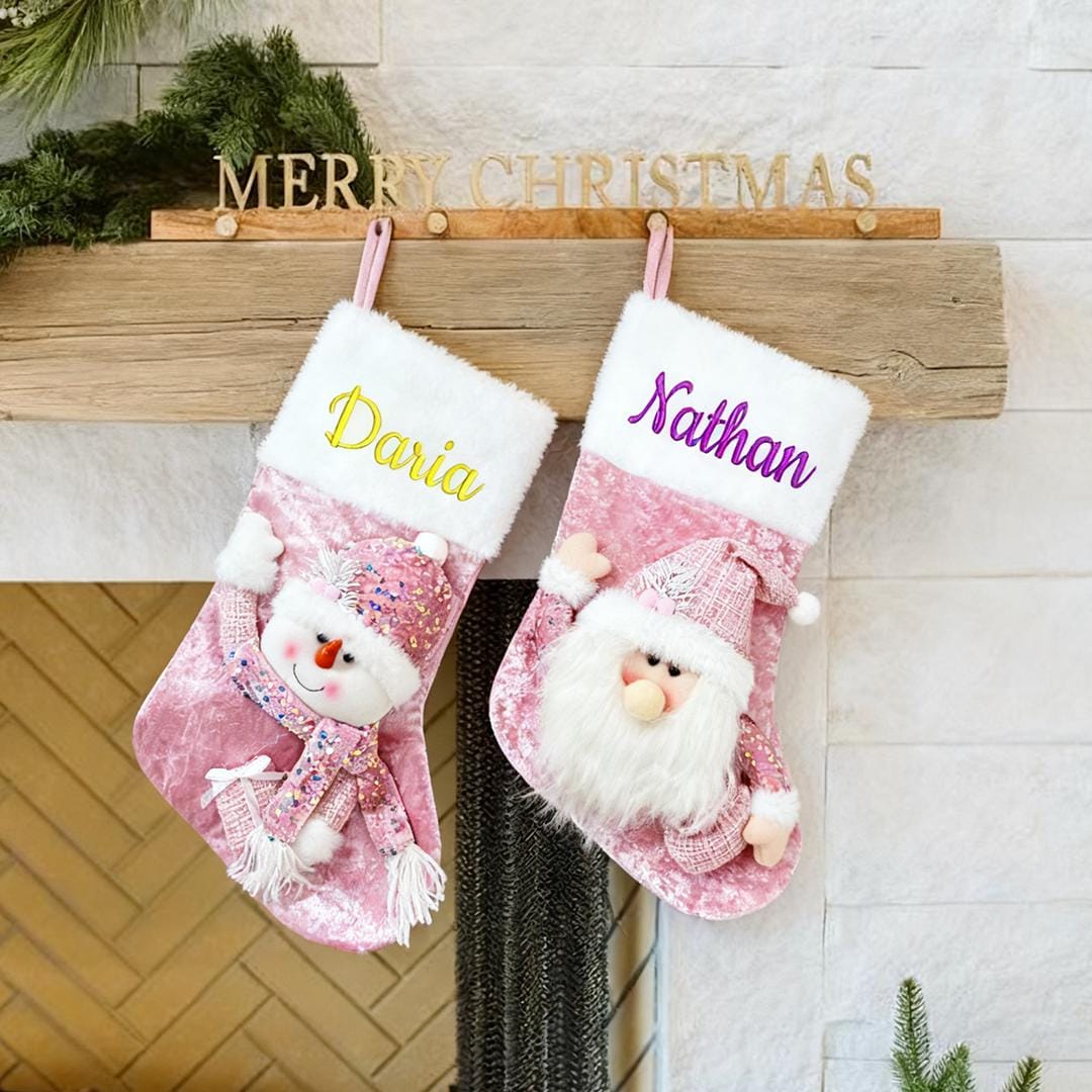 Personalized Embroidered Cute Pattern Christmas Stocking | MCGift208