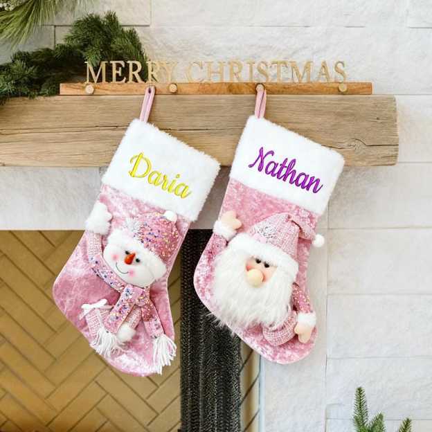 Personalized Embroidered Cute Pattern Christmas Stocking | MCGift208