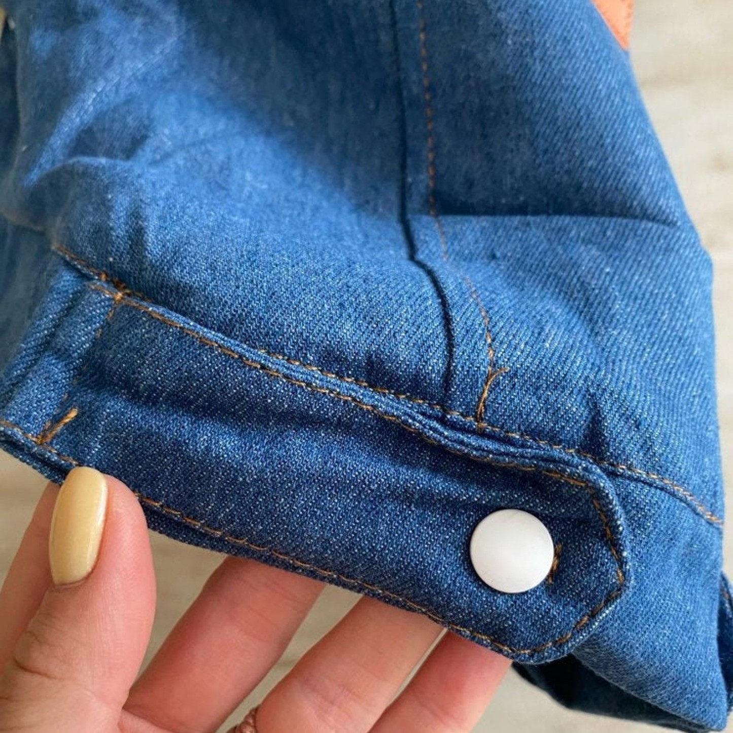 Personalized Leather Patch Pets Warm Denim Jacket | BKPet69