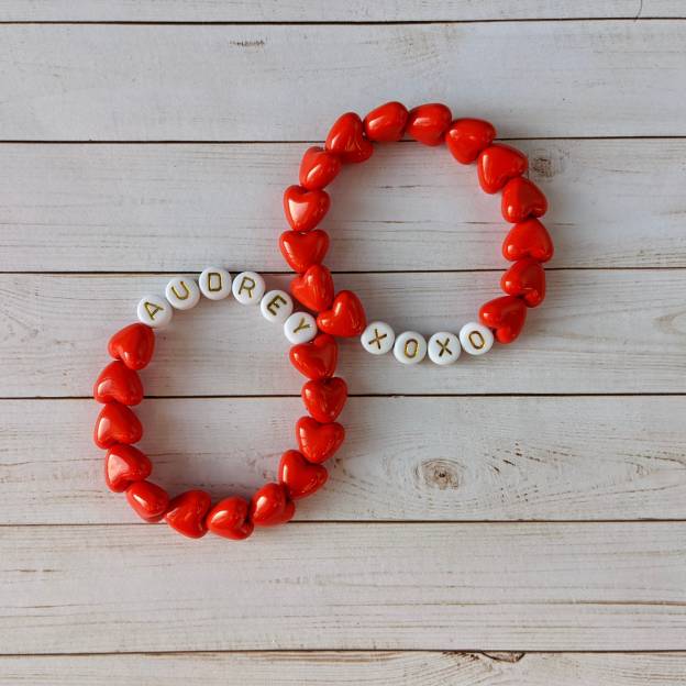 Personalized Kids Lovely Heart Valentines Bracelet | ValGift09