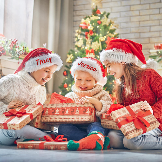 Personalized Embroidery Plush Christmas Santa Hat For Kid & Adult | MCGift100
