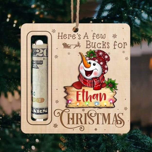 Personalized Cute Money Holder Christmas Ornament | MCGift35