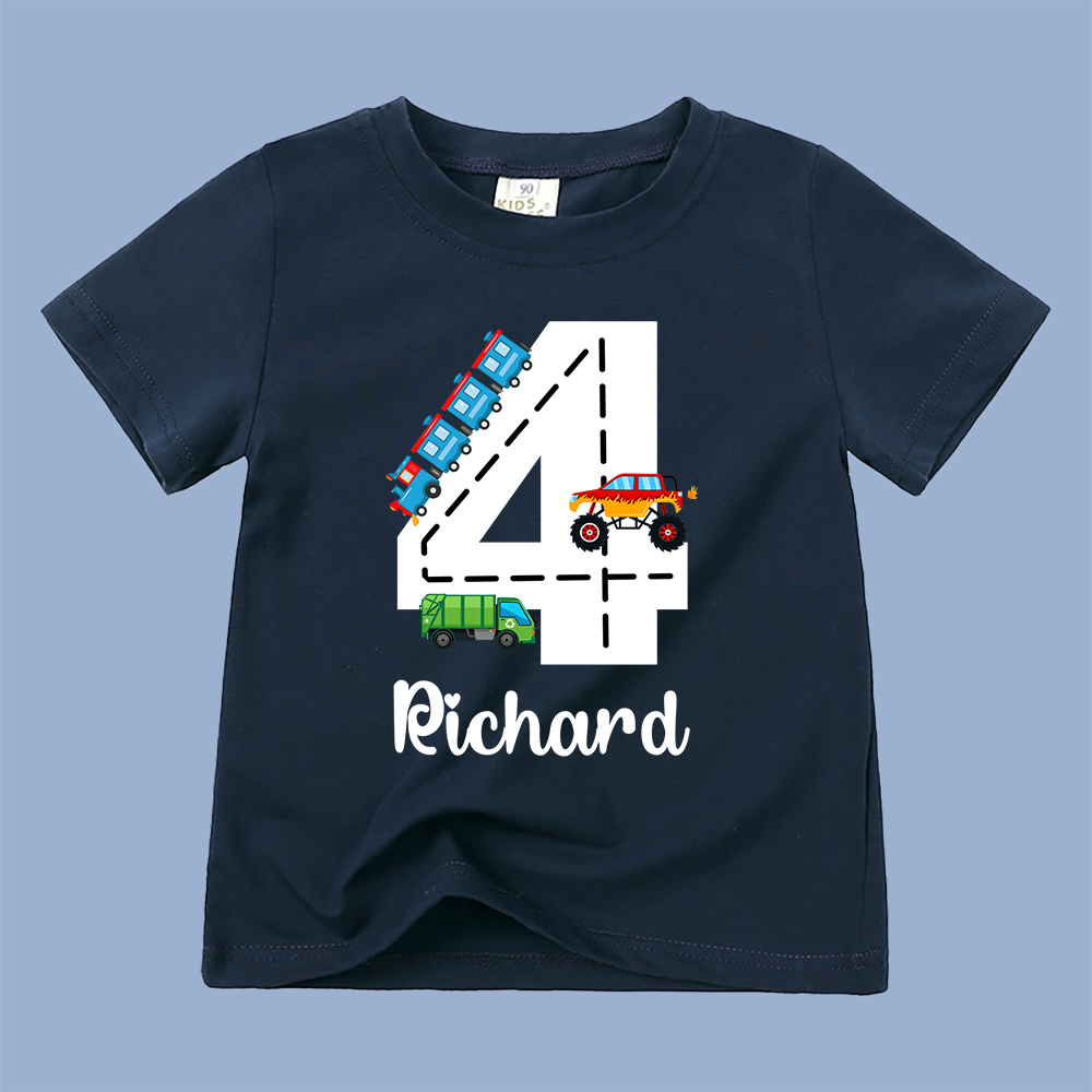 Personalized Kid Transportation Vehicle Party Birthday T-Shirt | inTee14