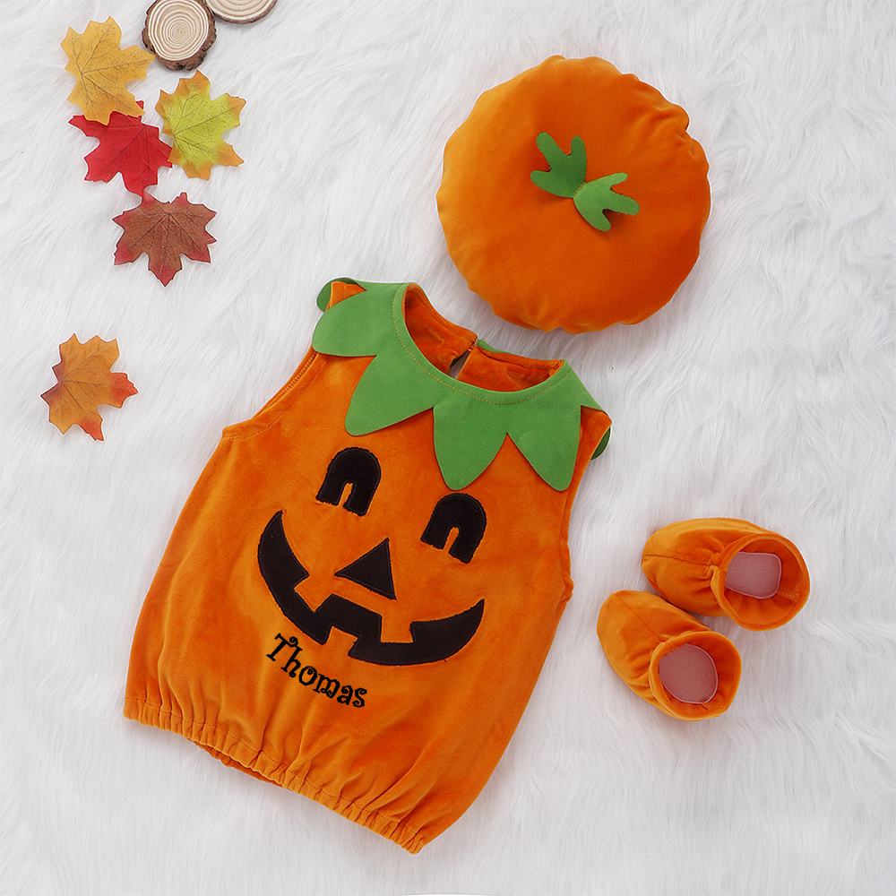 Personalized Baby Pumpkin Halloween Costume Set | CWHalloween43