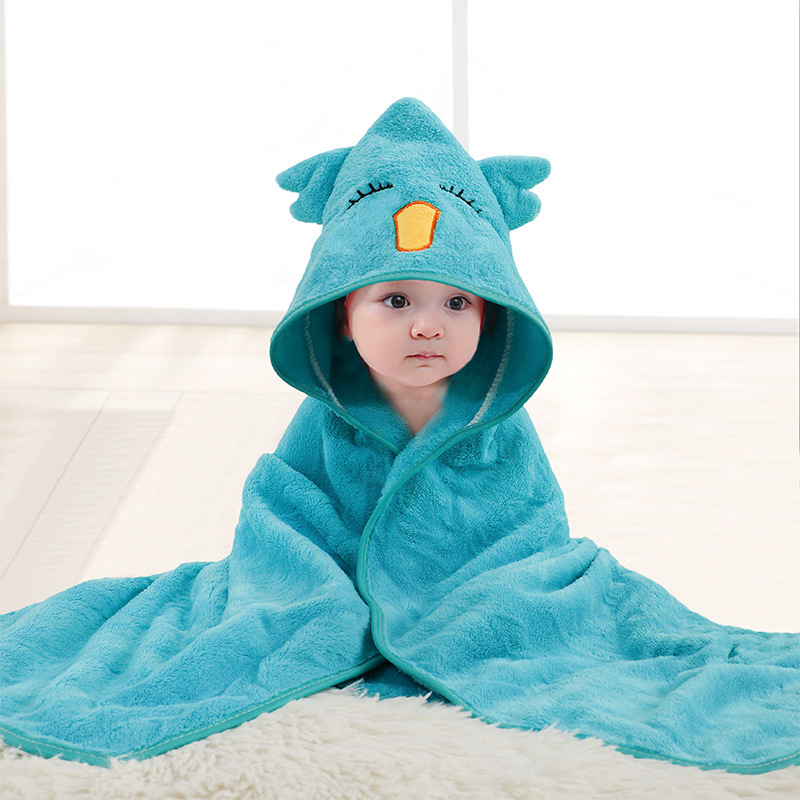Personalized Embroidery Animal Coral Fleece Soft Hooded Towel | CWBaby142