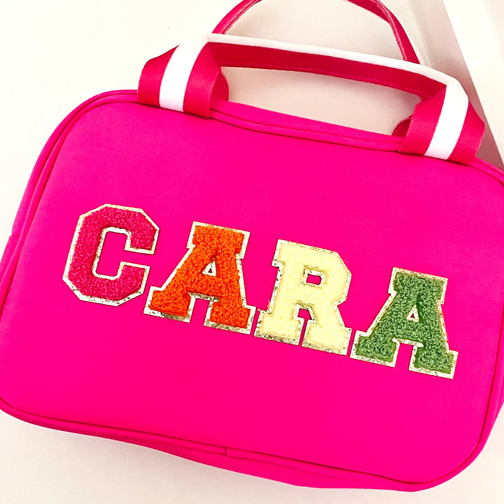 Personalized Chenille Letters Patch Kids Lunch Bag