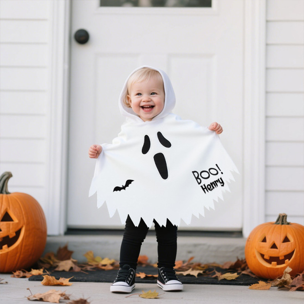 Personalized Kid Glow in the Dark Halloween Cosplay Ghost Cloak | CWHalloween54
