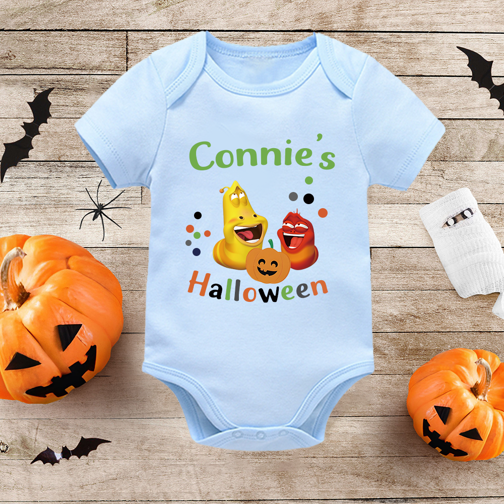 Personalized Larva's Halloween Funny Baby Romper | Larva18