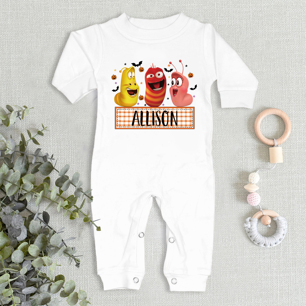 Personalized Larva's Halloween Funny Baby Romper | Larva11