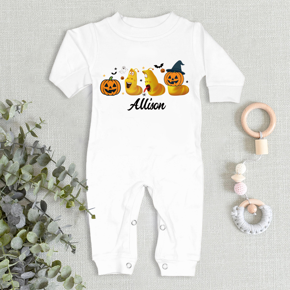 Personalized Larva's Halloween Funny Baby Romper | Larva14