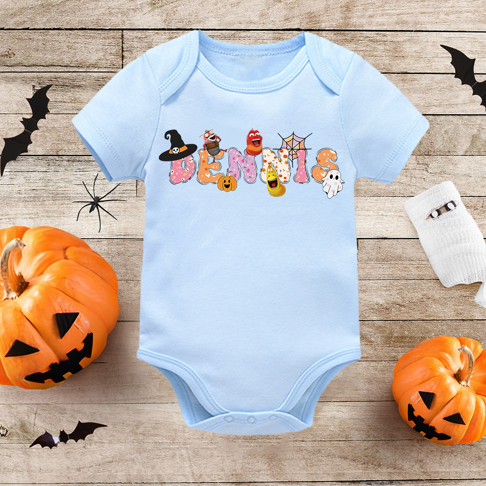Personalized Larva's Halloween Funny Baby Romper | Larva15