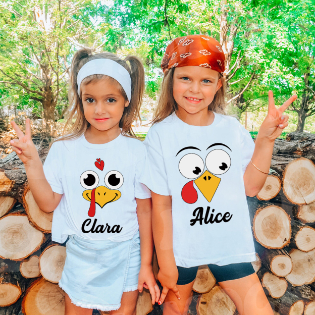 Personalized Funny Turkey Face Family Matching Shirt | CWThanks07