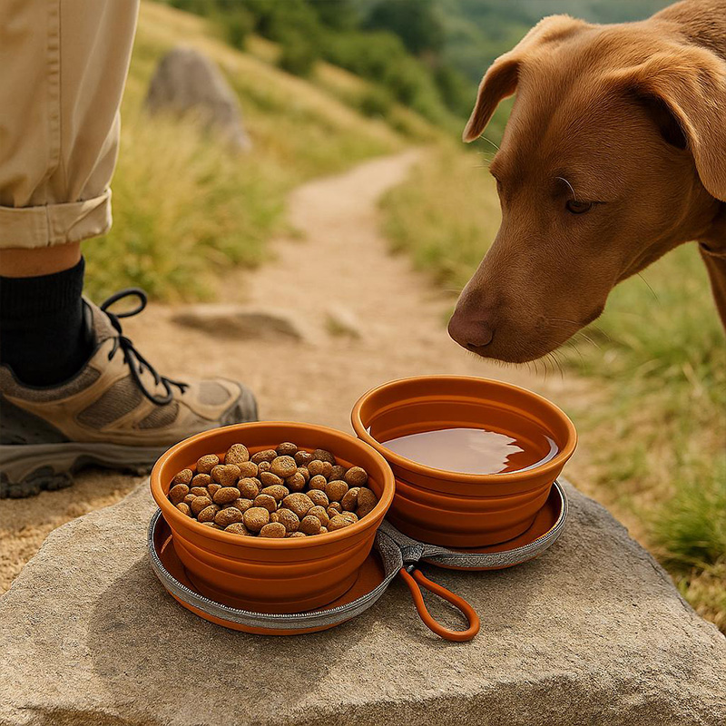 Personalized Collapsible Portable 2-in-1 Food & Water Dish Dog Bowl | BKPet214