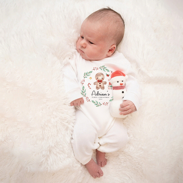 Personalized Baby 1st Christmas Ropmer and Hat Set | MCGift126