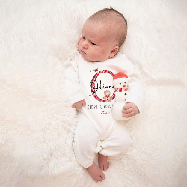 Personalized Baby 1st Christmas Ropmer and Hat Set | MCGift142