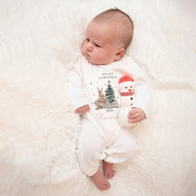 Personalized Baby 1st Christmas Ropmer and Hat Set | MCGift143