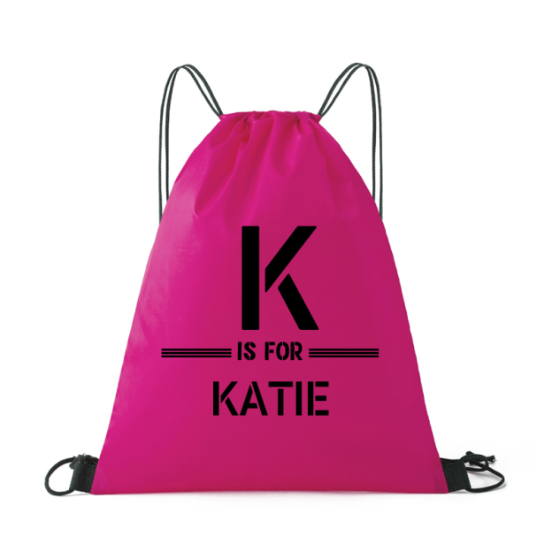 Personalized Initial & Name Beach Drawstring Rucksack Bag | CWBeach71