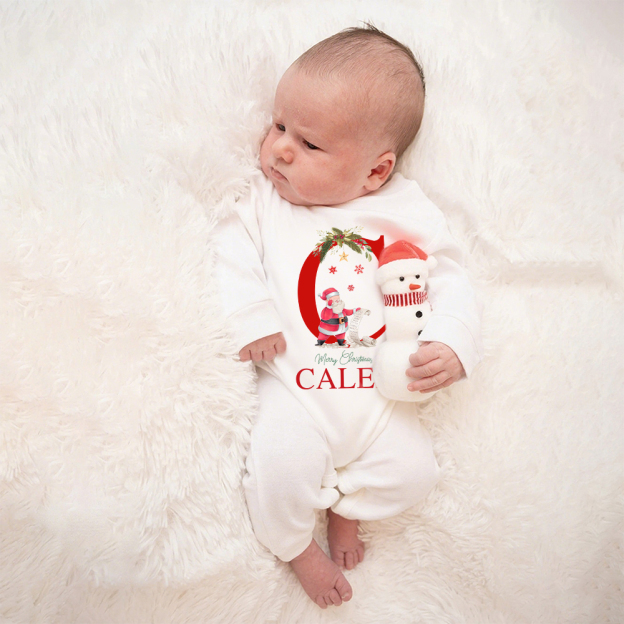 Personalized Baby 1st Christmas Ropmer and Hat Set | MCGift144