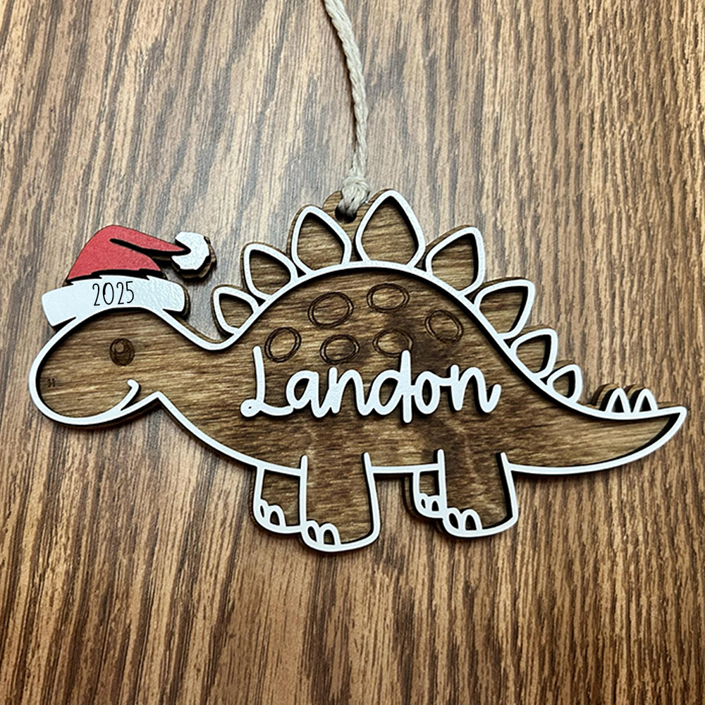 Personalized Christmas Dinosaur Wood Ornaments Decoration | MCGift146