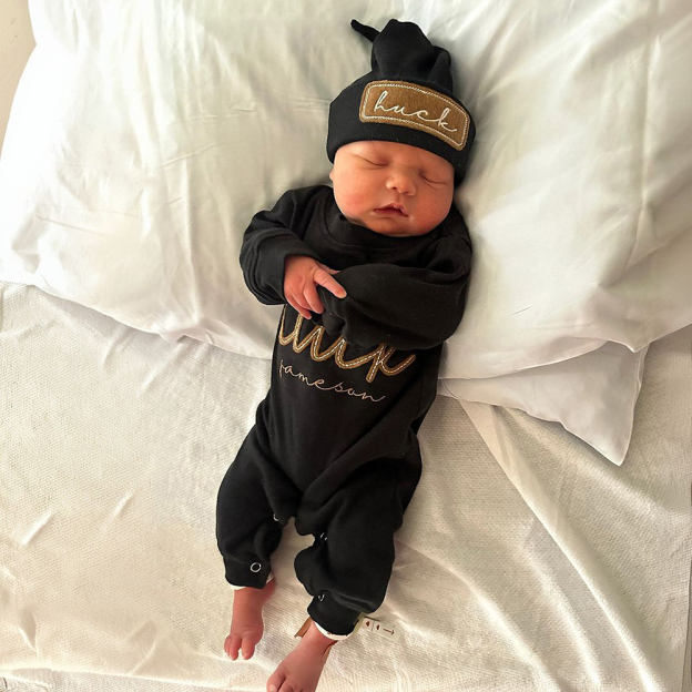 Personalized Baby Coming Home Outfit and Hat Set | CWBaby302