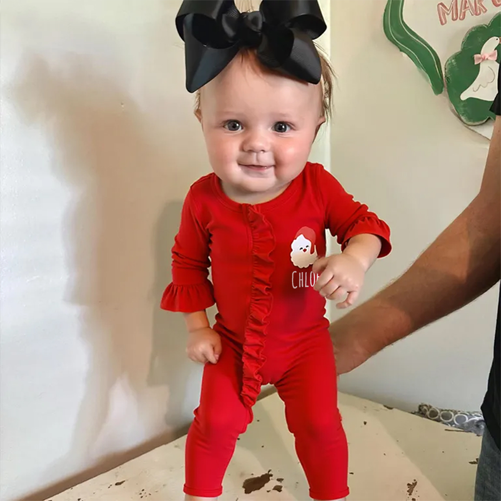 Personalized Baby Christmas Ho Ho Ho Romper | MCGift159