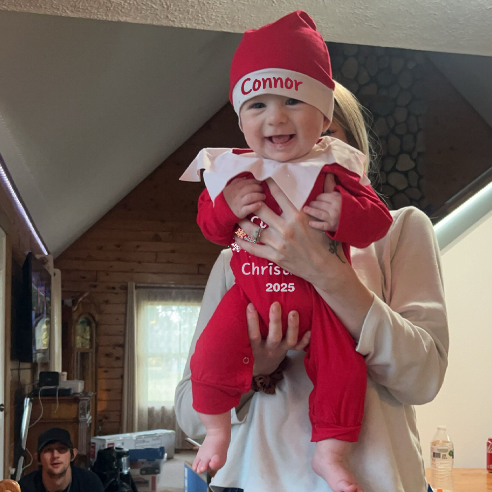 Personalized Christmas Newborn Prop Set Lovely Outfit | MCGift168