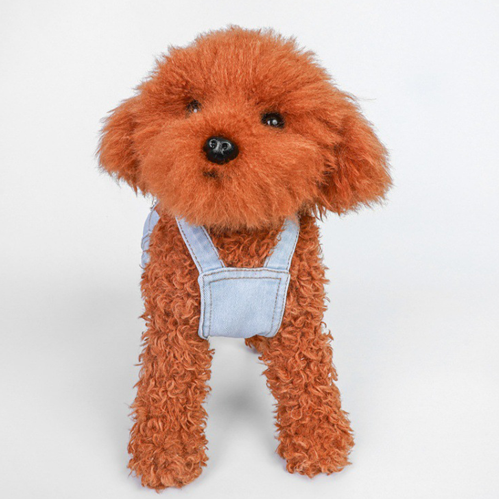 Personalized Leather Patch Pets Classic Denim Dungarees | BKPet228