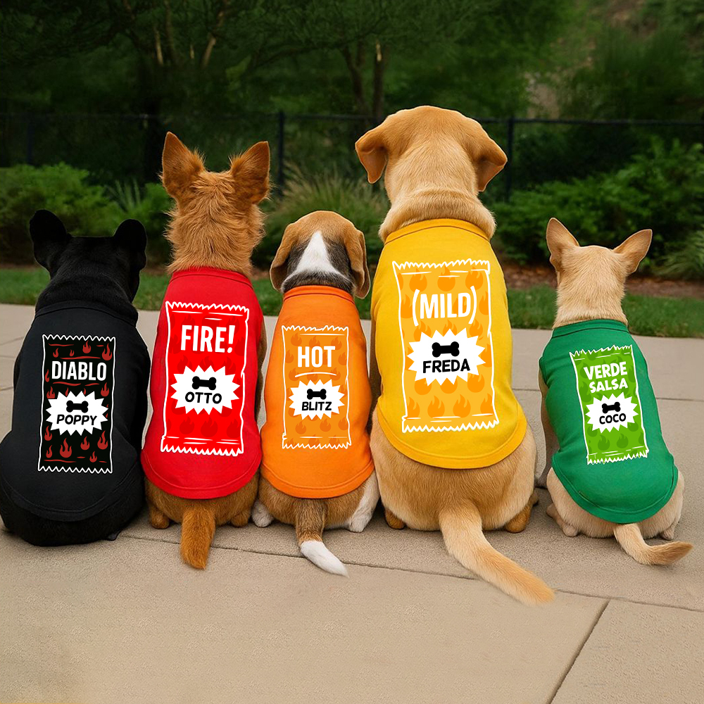 Personalized Funny Hot Sauce Packets Matching Pet Shirt | BKPet227