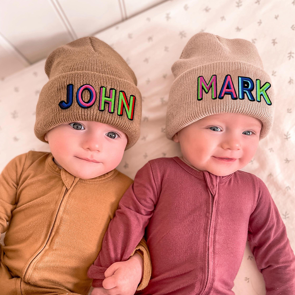 Personalized Colourful Funky Letter Patch Beanies For Kid & Adult | HSKid66