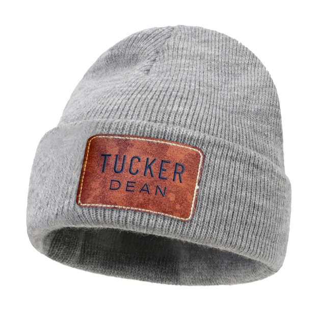 Personalized Classic Leather Patch Beanies For Kid & Adult | HSKid65