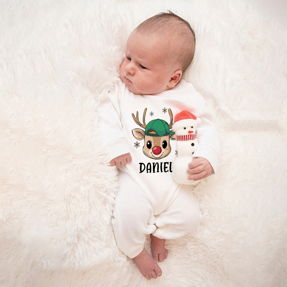 Personalized Baby 1st Christmas Romper and Hat Set | MCGift181