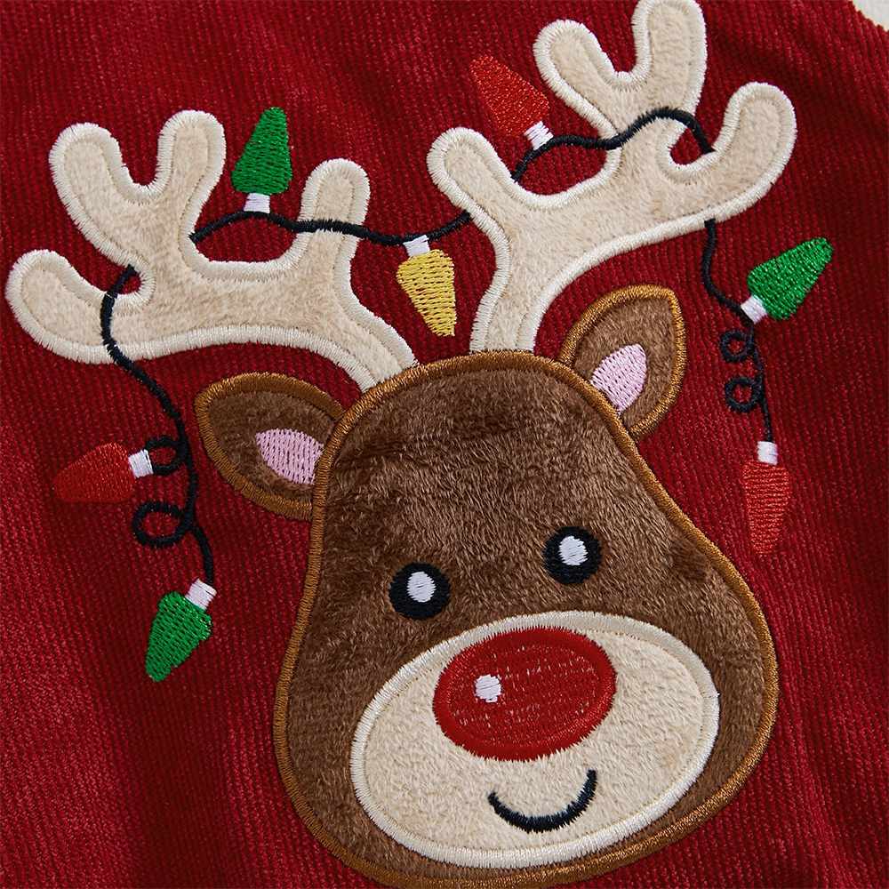 Personalized Baby Girl Reindeer Christmas Romper | MCGift181