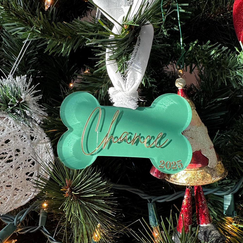 Personalized Pet Acrylic Christmas Bone Ornaments | MCGift184