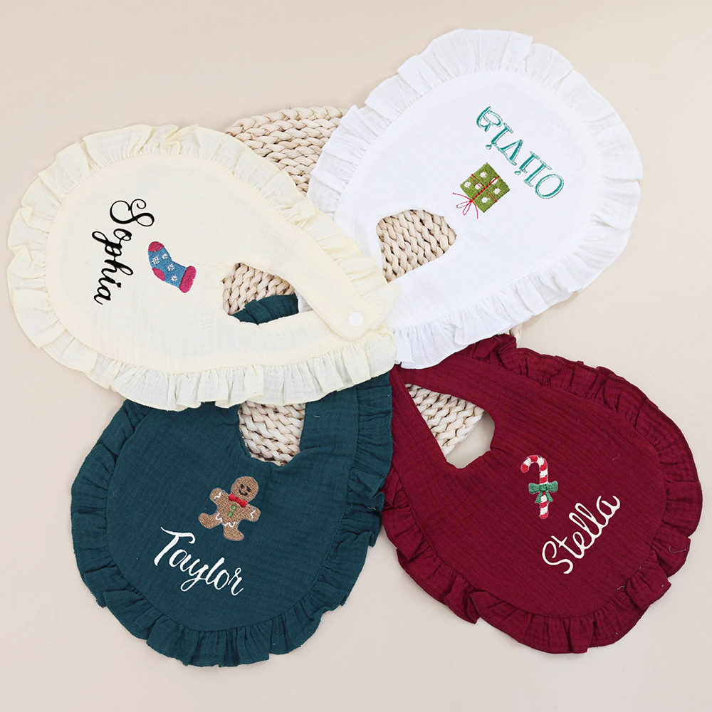 Personalized Embroidered Baby Christmas Bib | MCGift191
