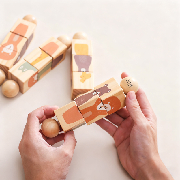 Personalized Wooden Multifunctional Rotating Animal Toy Rattle | CWToy160