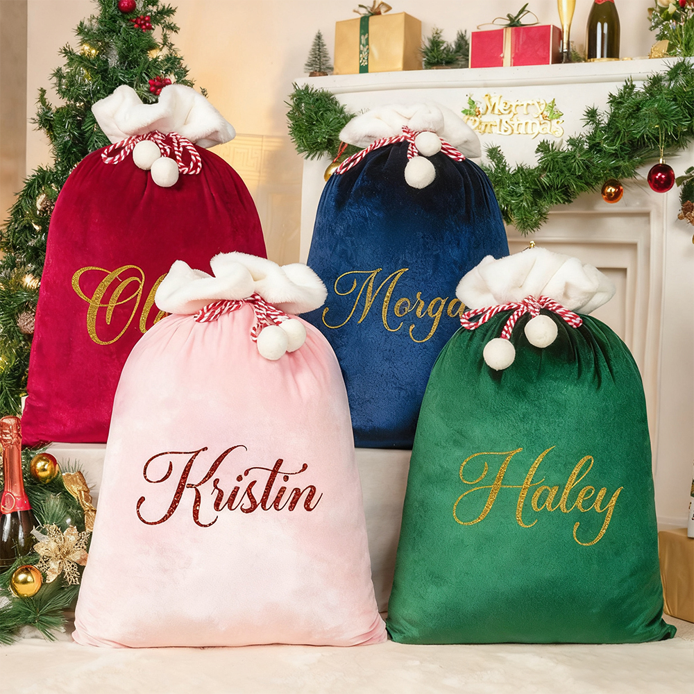 Personalized Large Christmas Velvet Santa Sack for Gifts | MCGift198