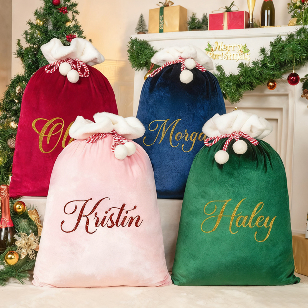 Personalized Large Christmas Velvet Santa Sack for Gifts | MCGift198