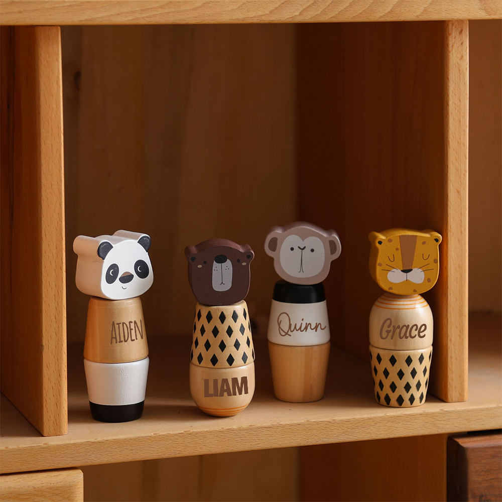 Personalized Wooden Animal Screw Jigsaw Exercises Toys | CWToy159