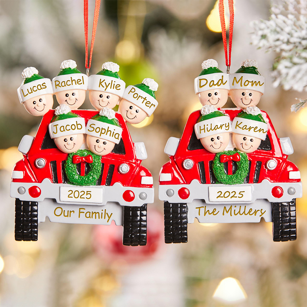 Personalised Car Family Christmas Ornament | MCGift206