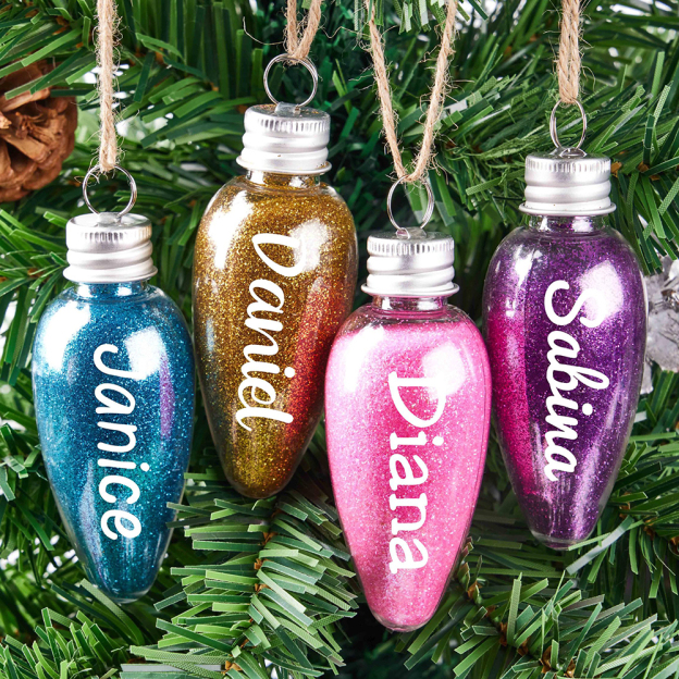 Personalised Glitter Lightbulb Special Christmas Ornament | MCGift212